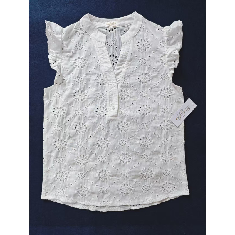 White Embroidered Sleeveless Top White Embroidered Sleeveless Top