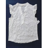 White Embroidered Sleeveless Top