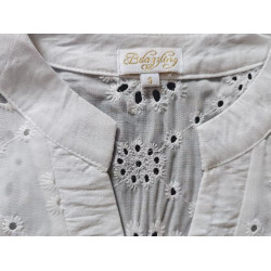 White Embroidered Sleeveless Top