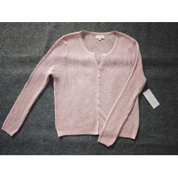 Pink Ribbed Cardigan